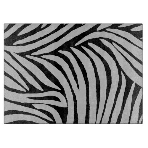 Grey and Black Zebra Print Cutting Board