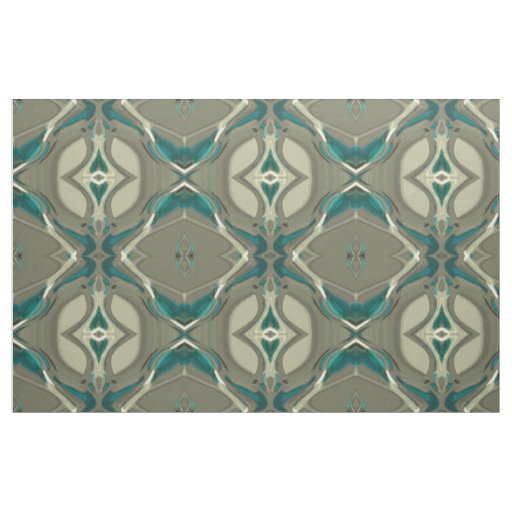 Grey and Blue Abstract Art Fabric