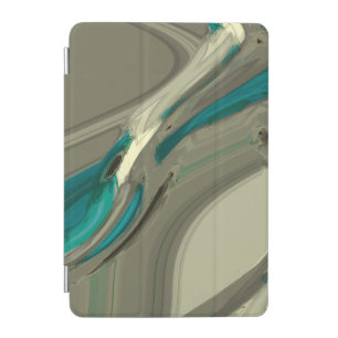 Grey and Blue Abstract Art iPad Mini Cover