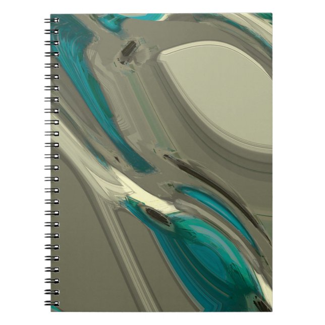 Grey and Blue Abstract Art Notebook (Front)