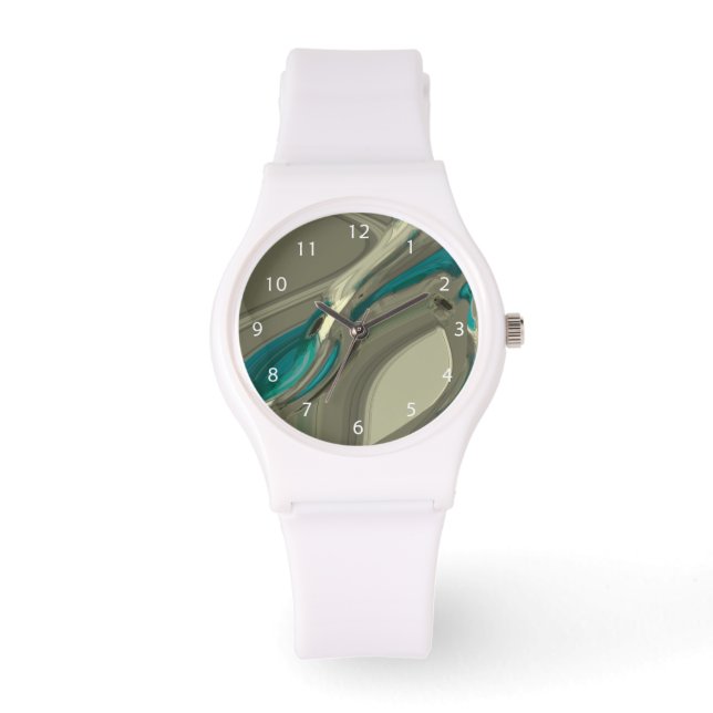 Grey and Blue Abstract Art Watch (Front)