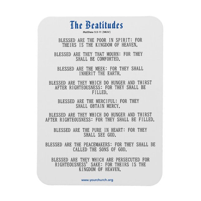 Grey and Blue Beatitudes Inspiration Magnet (Vertical)
