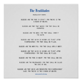 Grey and Blue Beatitudes Inspiration Poster