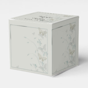 Grey and Blue Butterfly Meadow Wedding Favor Box