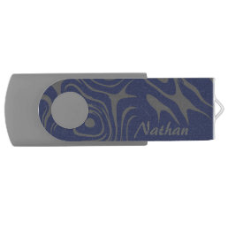 Grey and Blue Cool Abstract Pattern Personalised Flash Drive