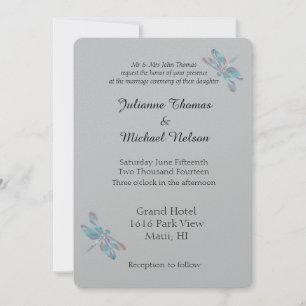 Grey and Blue Dragonflies Invitation