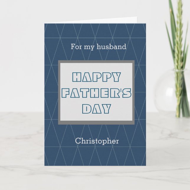 Grey and Blue Father's Day for my Husband Card (Front)