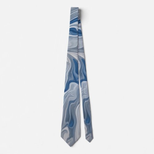Grey and blue marble tie