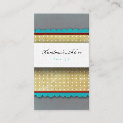Grey and blue polka dots Business Cards