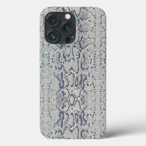 Grey and Blue Snake Skin Print iPhone 13 Pro Case