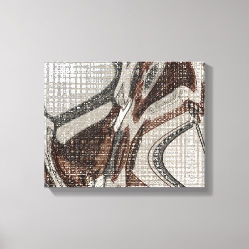 Grey and Brown Abstract Art Canvas Print