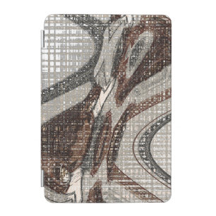 Grey and Brown Abstract Art iPad Mini Cover
