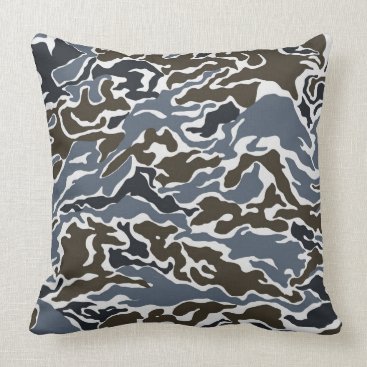 Grey and Brown Camo Throw Pillow Grey and Brown Camo Throw Pillow