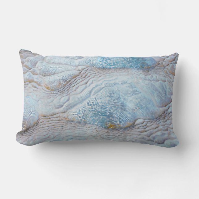 Grey and brown thick animal skin lumbar pillow (Front)