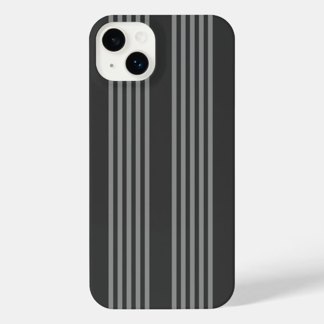 Grey and charcoal five stripes pattern iPhone case (Back)