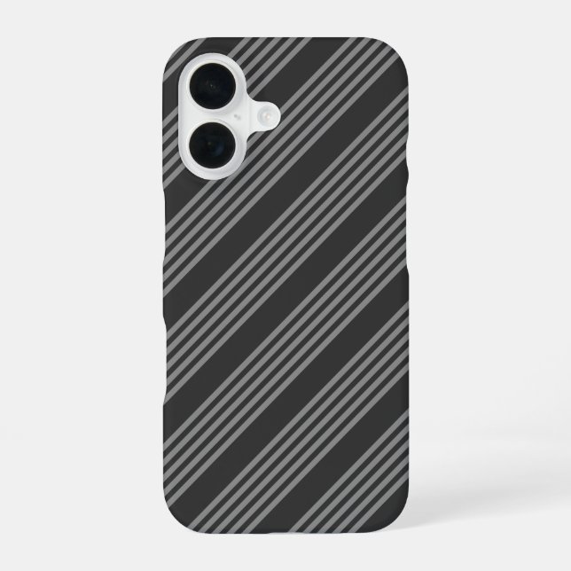 Grey and charcoal five stripes pattern iPhone case (Back)