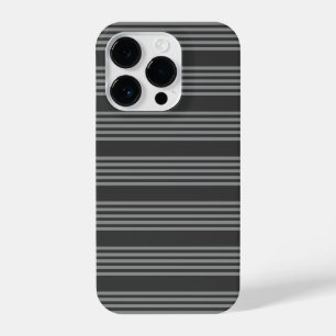 Grey and charcoal five stripes pattern iPhone 14 pro case