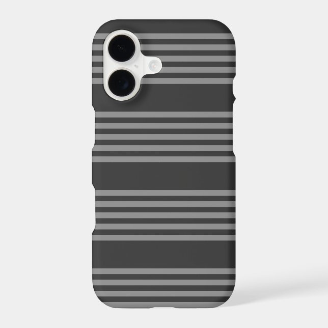 Grey and charcoal five stripes pattern iPhone case (Back)