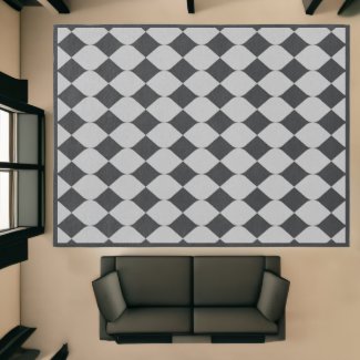 Grey and Charcoal Geometric Pattern Modern Framed