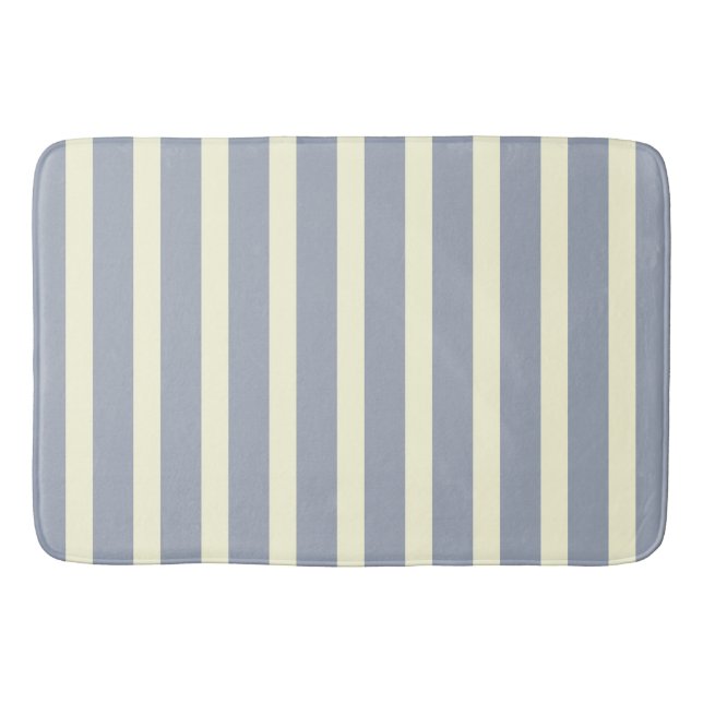 Grey and cream stripes bathroom mat (Front)