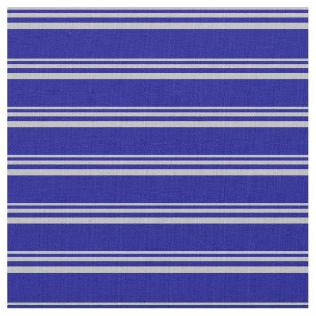 Grey and Dark Blue Lines/Stripes Pattern Fabric (Close Up)