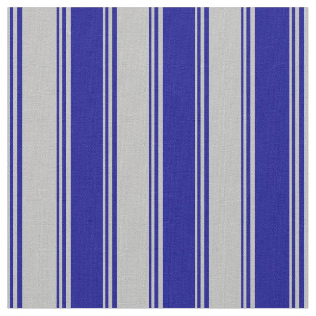 Grey and Dark Blue Striped Pattern Fabric (Close Up)