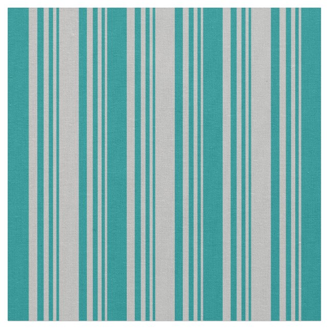 Grey and Dark Cyan Colored Pattern Fabric (Close Up)