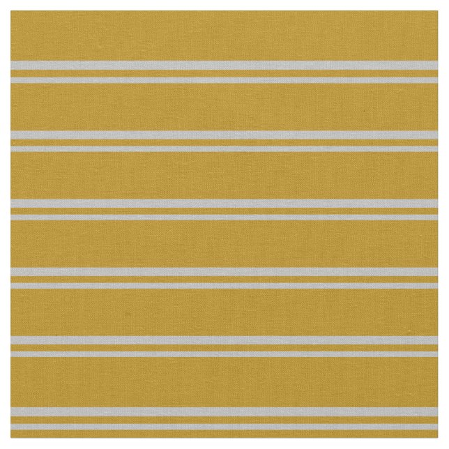 Grey and Dark Goldenrod Lines Fabric (Close Up)