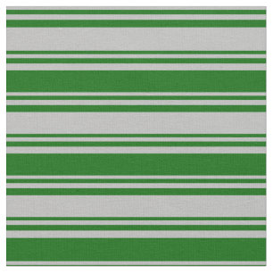 Grey and Dark Green Lined Pattern Fabric