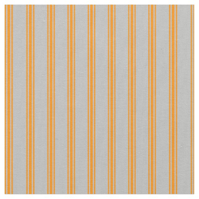 Grey and Dark Orange Striped/Lined Pattern Fabric (Close Up)