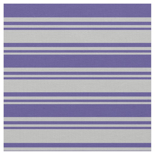 Grey and Dark Slate Blue Pattern of Stripes Fabric