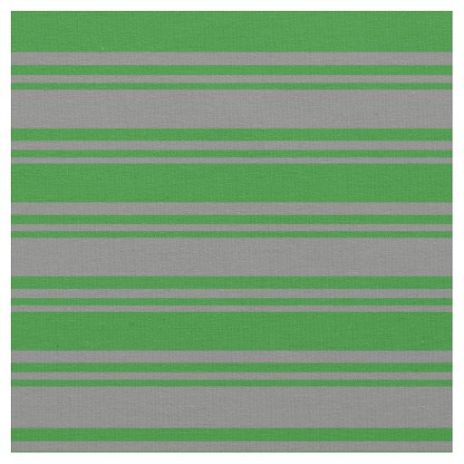 Grey and Forest Green Stripes Fabric