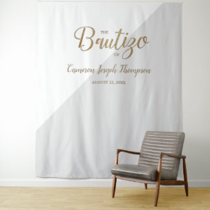 Grey and Gold baby Baptism Custom Bautizo backdrop