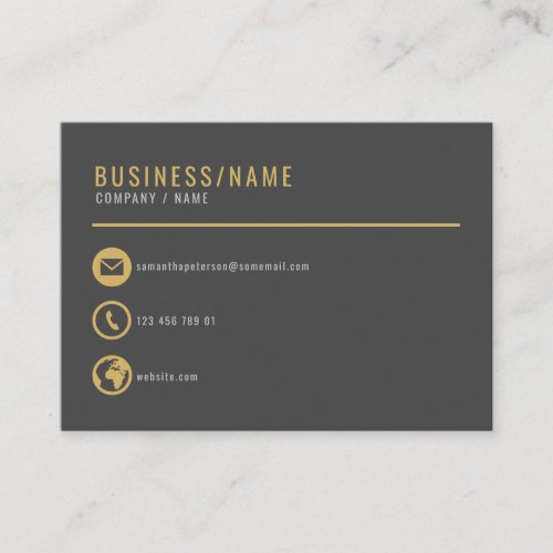 Grey and gold icons business card business card