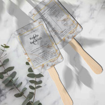 Grey and Gold Marble Agate Elegant Wedding Program