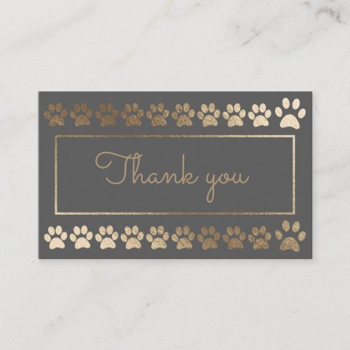 Grey And Gold Paw Print Dog Walker Loyalty Card