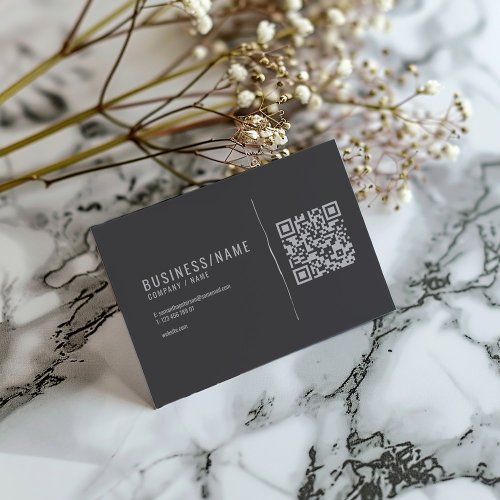 Grey and gold  QR code business card