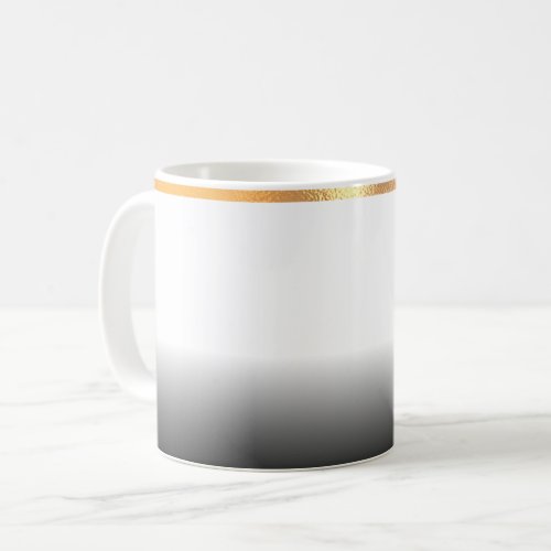 Grey and Gold Rimmed Coffee Mug