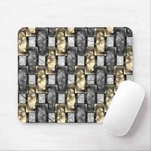 Grey and golden stain, carved rectangular pieces mouse pad