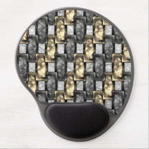 Grey and golden stain, carved rectangular pieces p gel mouse pad