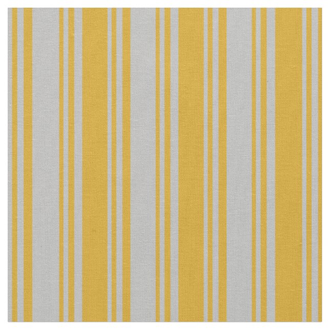 Grey and Goldenrod Lines/Stripes Pattern Fabric (Close Up)