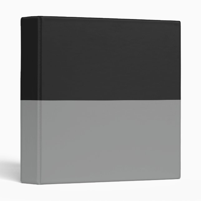 Grey and Gray Simple Extra Wide Stripes 3 Ring Binder (Front/Spine)