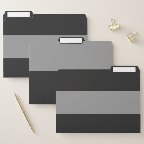 Grey and Gray Simple Extra Wide Stripes File Folder