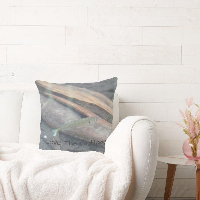 Grey And Green Throw Pillow (Couch)