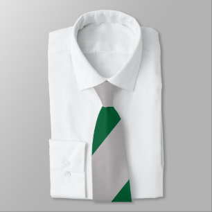 Grey and Ivy Broad Regimental Stripe Tie