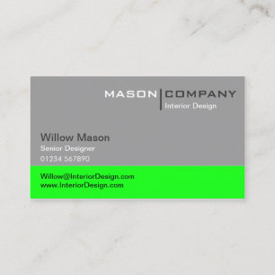 Grey and Lime Green Corporate Business Card