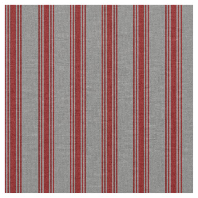 Grey and Maroon Lines Fabric (Close Up)