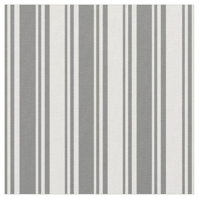 Grey and Mint Cream Striped/Lined Pattern Fabric (Close Up)