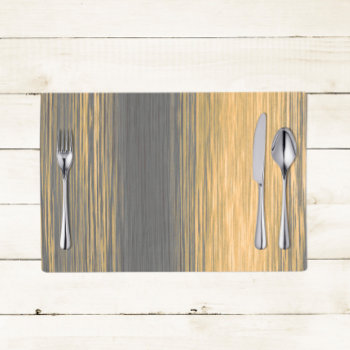 Grey And Muted Yellow Abstract Blended Lines Cloth Placemat by artbyjocelyn at Zazzle