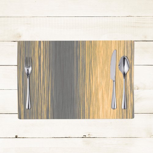 Grey and Muted Yellow Abstract Blended Lines Cloth Placemat